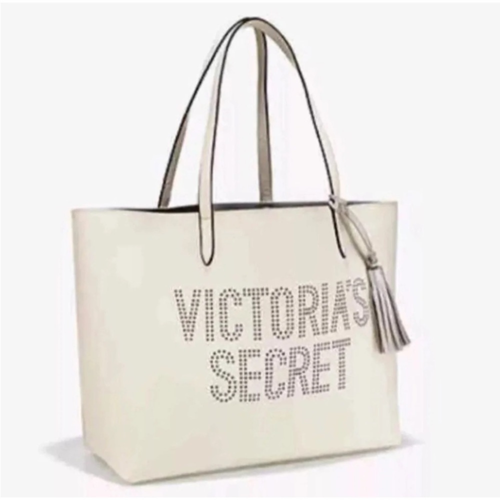 Victoria's Secret Cream Tote with Tassel
